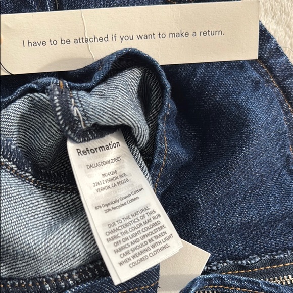 Reformation Blue Denim Corset Top - Picture 8 of 8